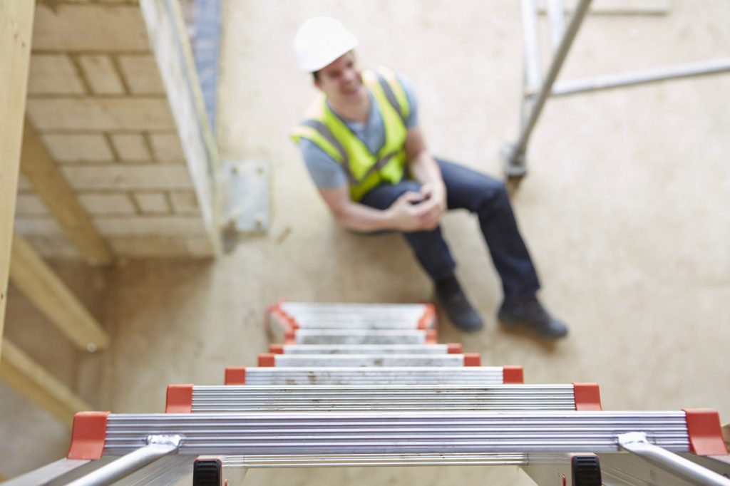 Construction Worker Falling Off Ladder And Injuring Leg - compensation solicitors Wakefield